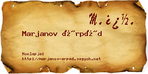 Marjanov Árpád névjegykártya